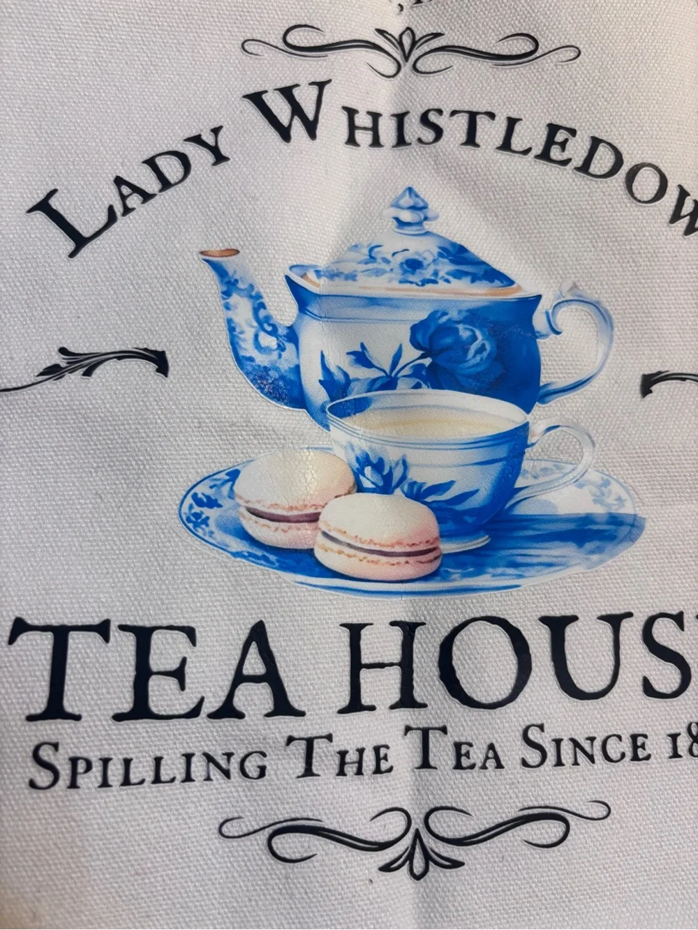 NEW Lady Whistledown Tea House White Canvas Tote Bridgerton